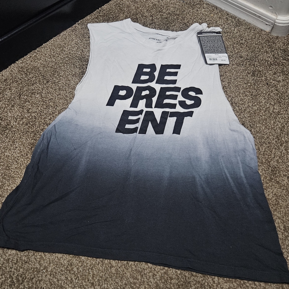 Gradient Sleeveless Top - Black and White